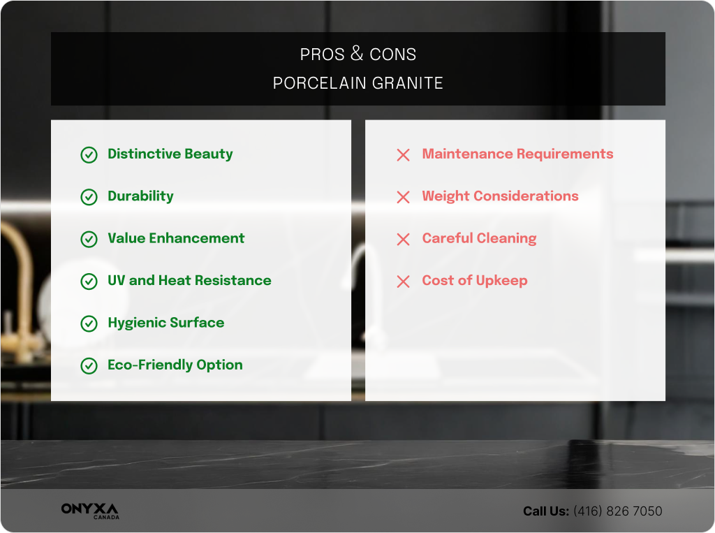 Porcelain Countertops vs Granite 1 PROS CONS PORCELAIN Granite